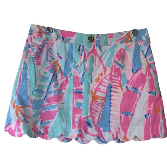 Lilly Pulitzer Dresses & Skirts - Lilly Pulitzer Colette Scallop Hem Skort Size 00 EUC Sailbooat Novelty Pattern
